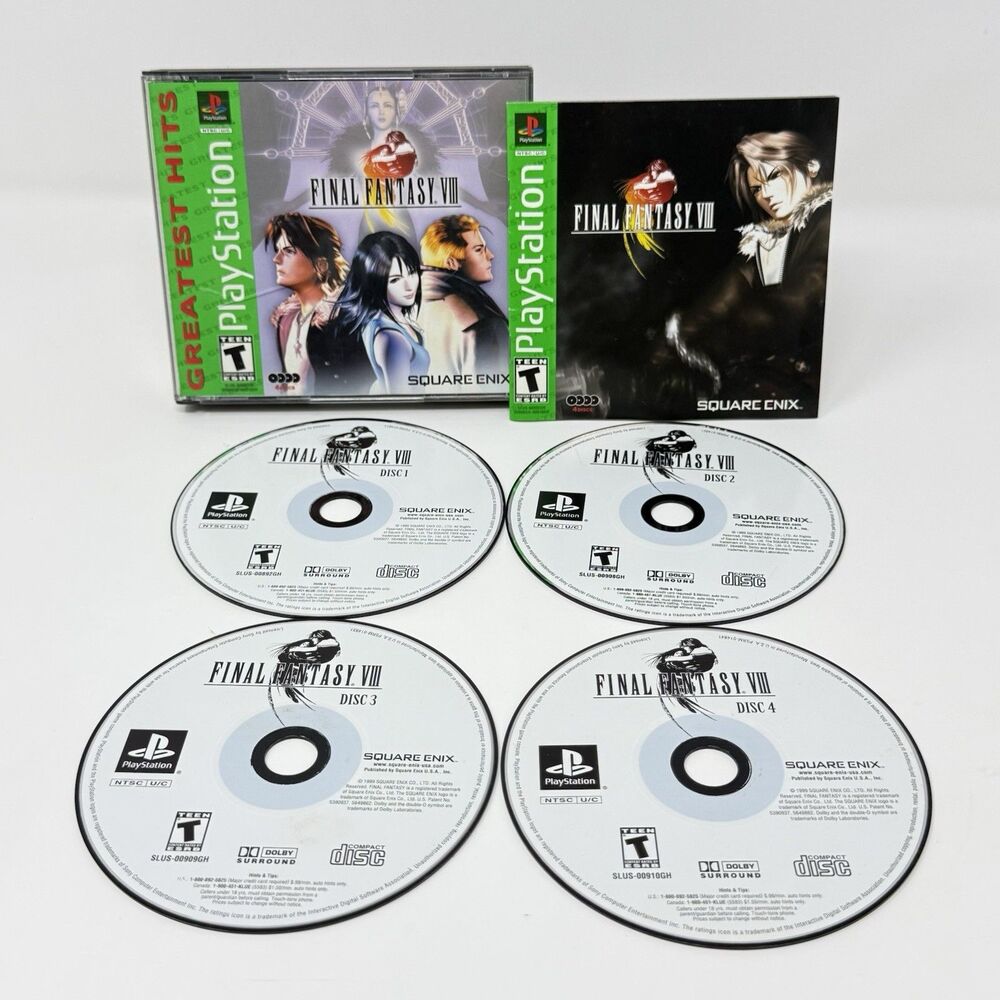 Final Fantasy VIII Sony PlayStation 1 PS1 Complete CIB Reg Card Tested
